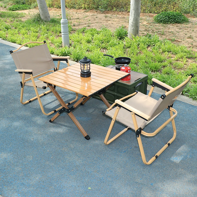 户外折叠桌椅露营桌椅装备碳钢蛋卷桌克米特椅家庭露营装备必备