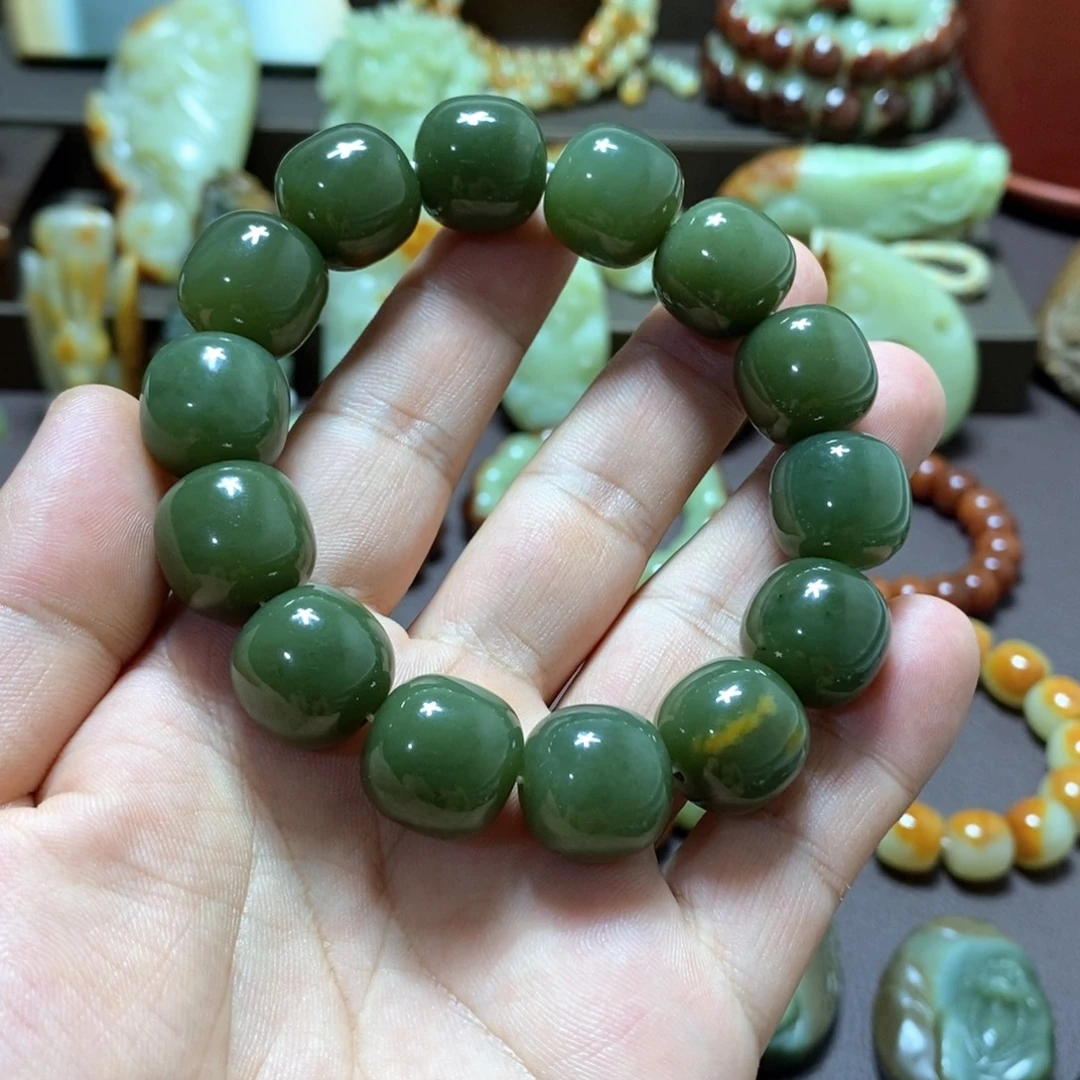 未镶嵌手链透闪石质玉手串卡16