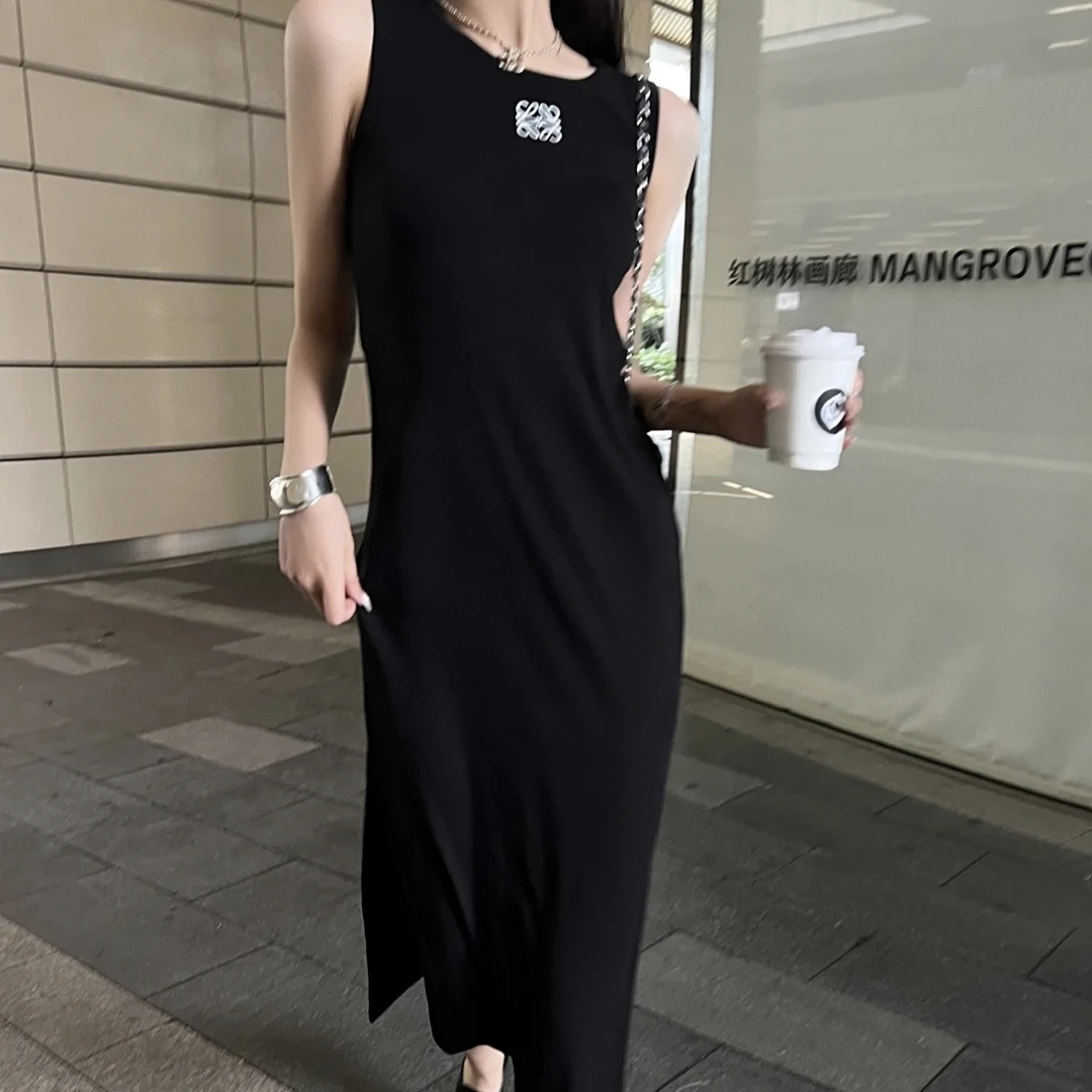 未使用 LOEWE/罗意威 黑色无袖弹力连衣裙S359Y51X68  14110670