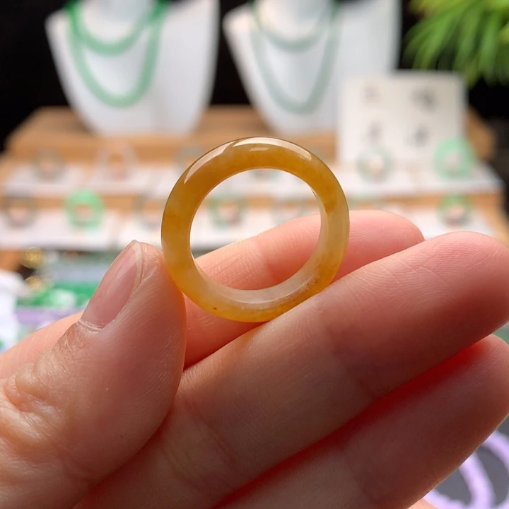 翡翠未镶嵌戒指天然缅甸A货翡翠 卡15圈口