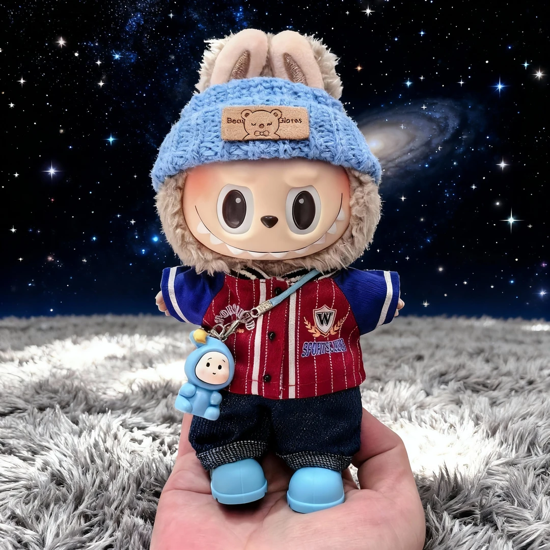 Labubu美式外套娃衣适用一代二代三代通用拉布布17厘米衣服套装