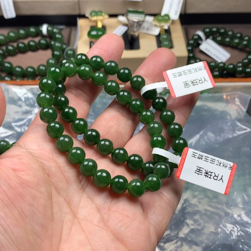 【闪购商品】和田玉（碧玉）手串未镶嵌旭****，8m m