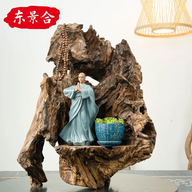 东景合家居摆件 根雕 自然一体成型 茶空空空间装饰