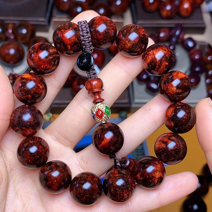 花梨木类手串/手链小*老挝花梨风化料土埋料1.5