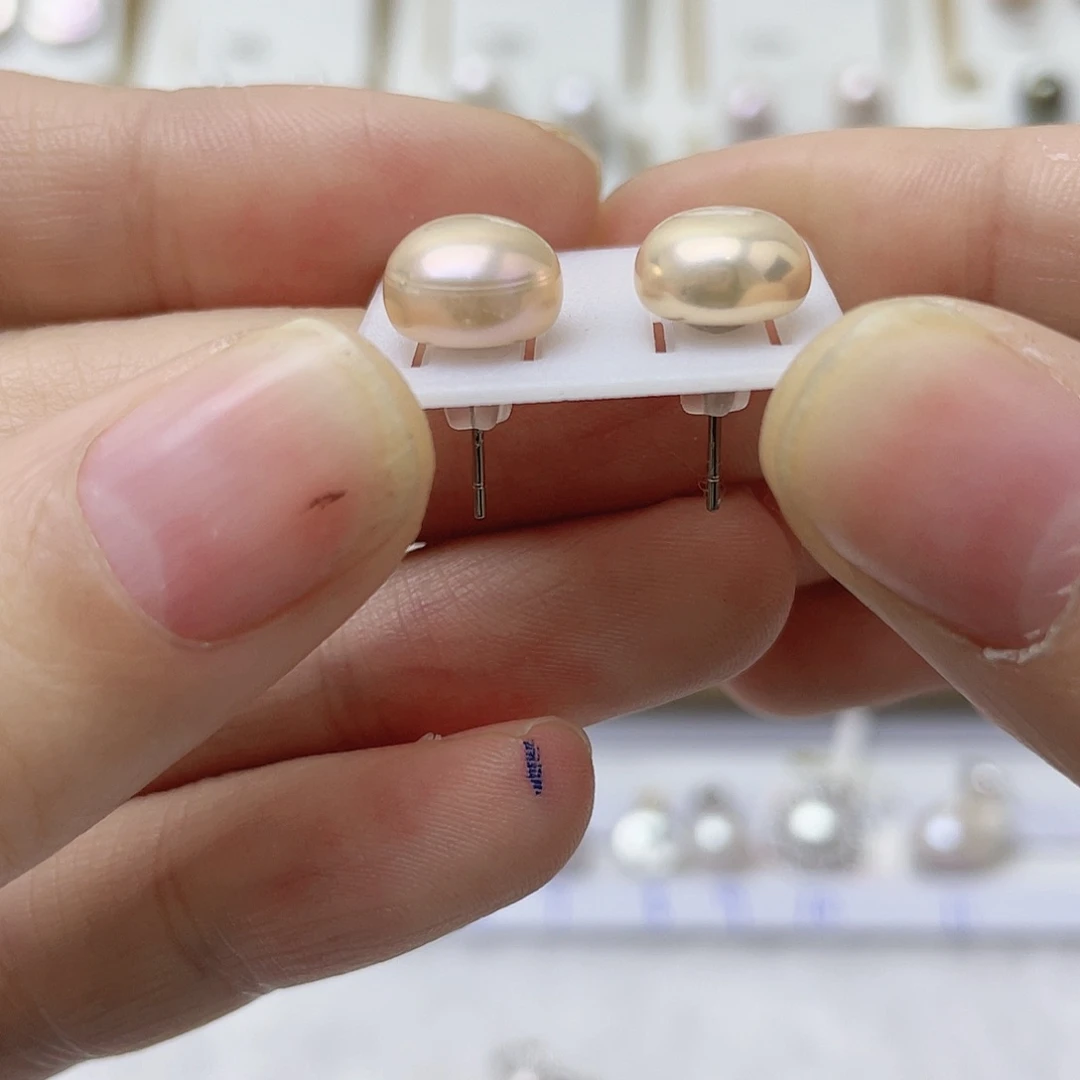 简***福耳饰银S925镶嵌淡水珍珠