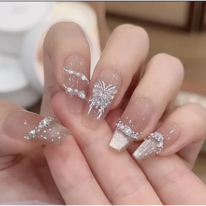 【歌赋女神】纯手工猫眼爆闪法式蝴蝶简约2025美甲可拆卸穿戴甲