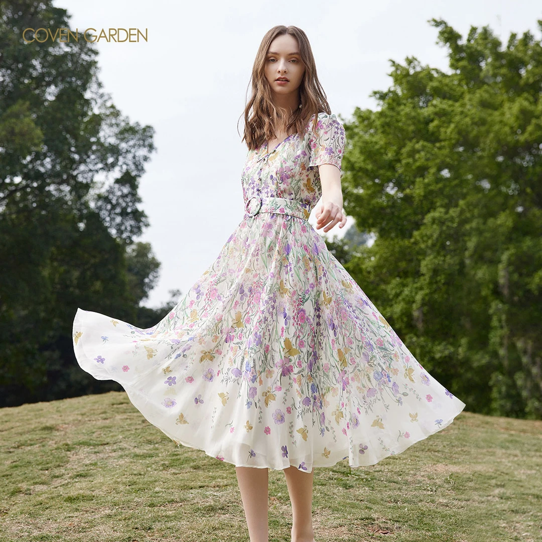 哥文花园 法式碎花短袖连衣裙 CLA2086070 COVEN GARDEN