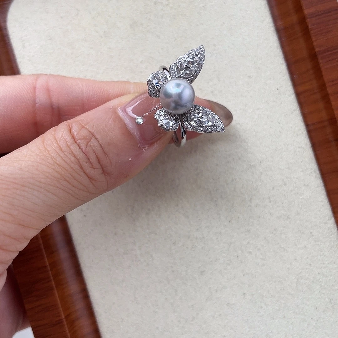 海水珍珠戒指银S925镶嵌