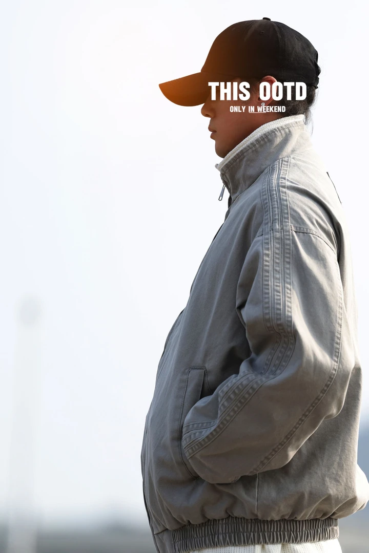 潮流时尚复古水洗重磅美式宽松夹克外套