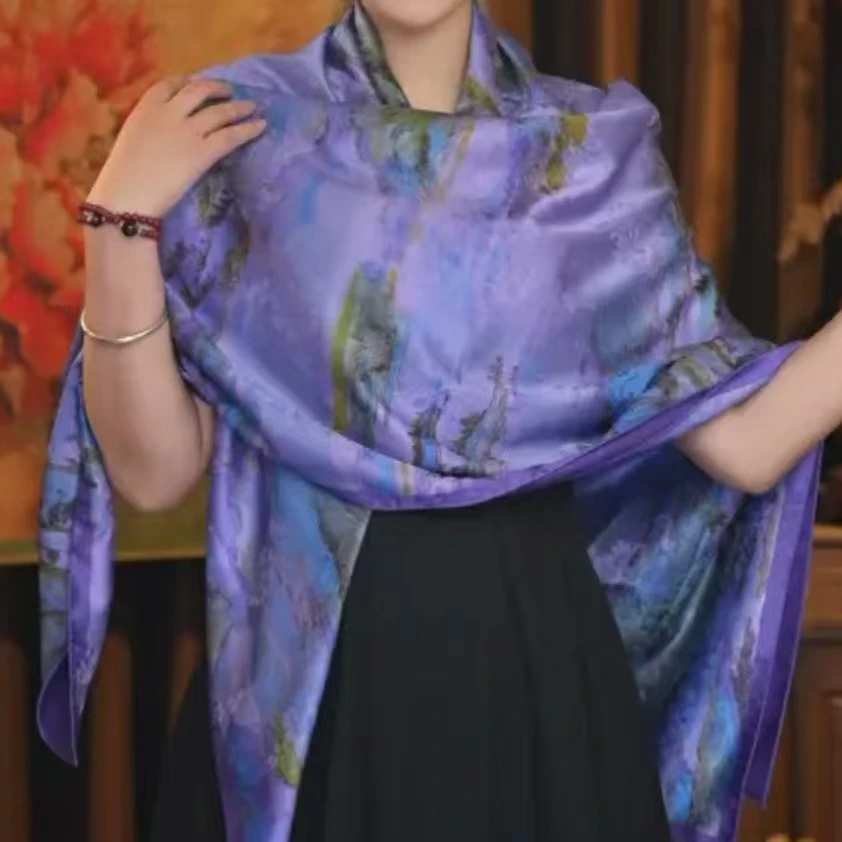 SJ274烟峦叠嶂140*140丝巾/围巾