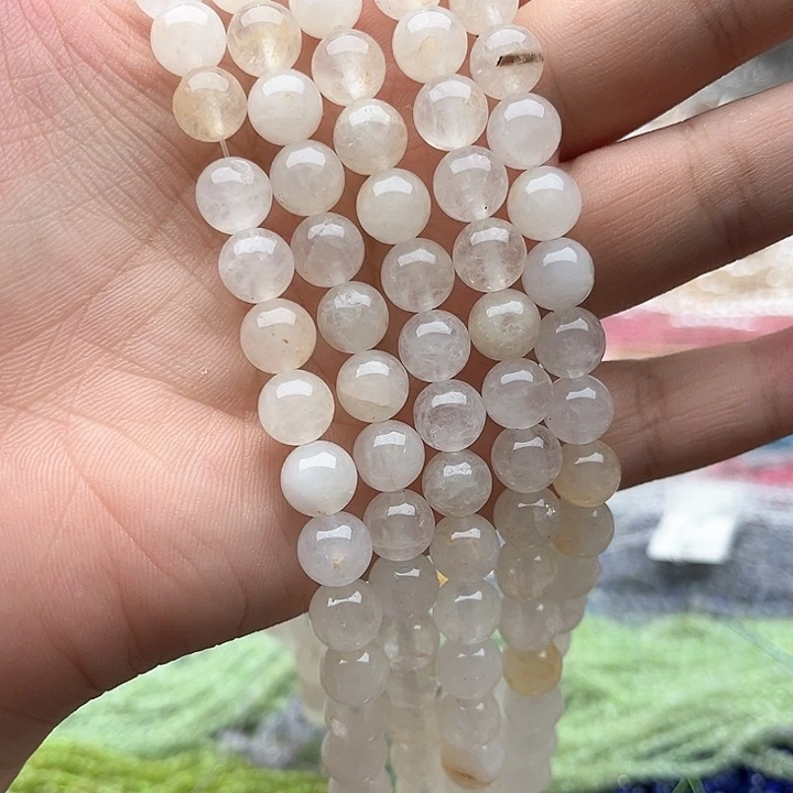 未镶嵌玛瑙/玉髓珠宝半成品2条8mm左右黄胶花