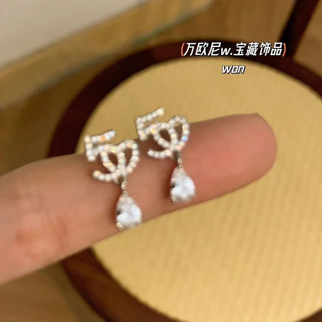 925银合成锆石耳饰 CHANGE x 小香风耳钉小众百搭 主E265