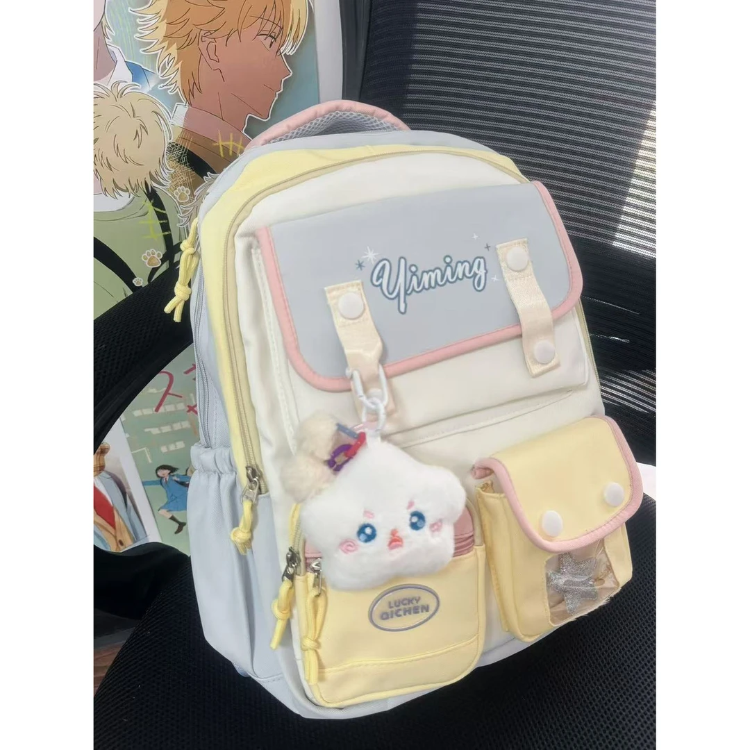 ZY学院风可爱大容量书包女百搭双肩包初中女生高中学生电脑背包女