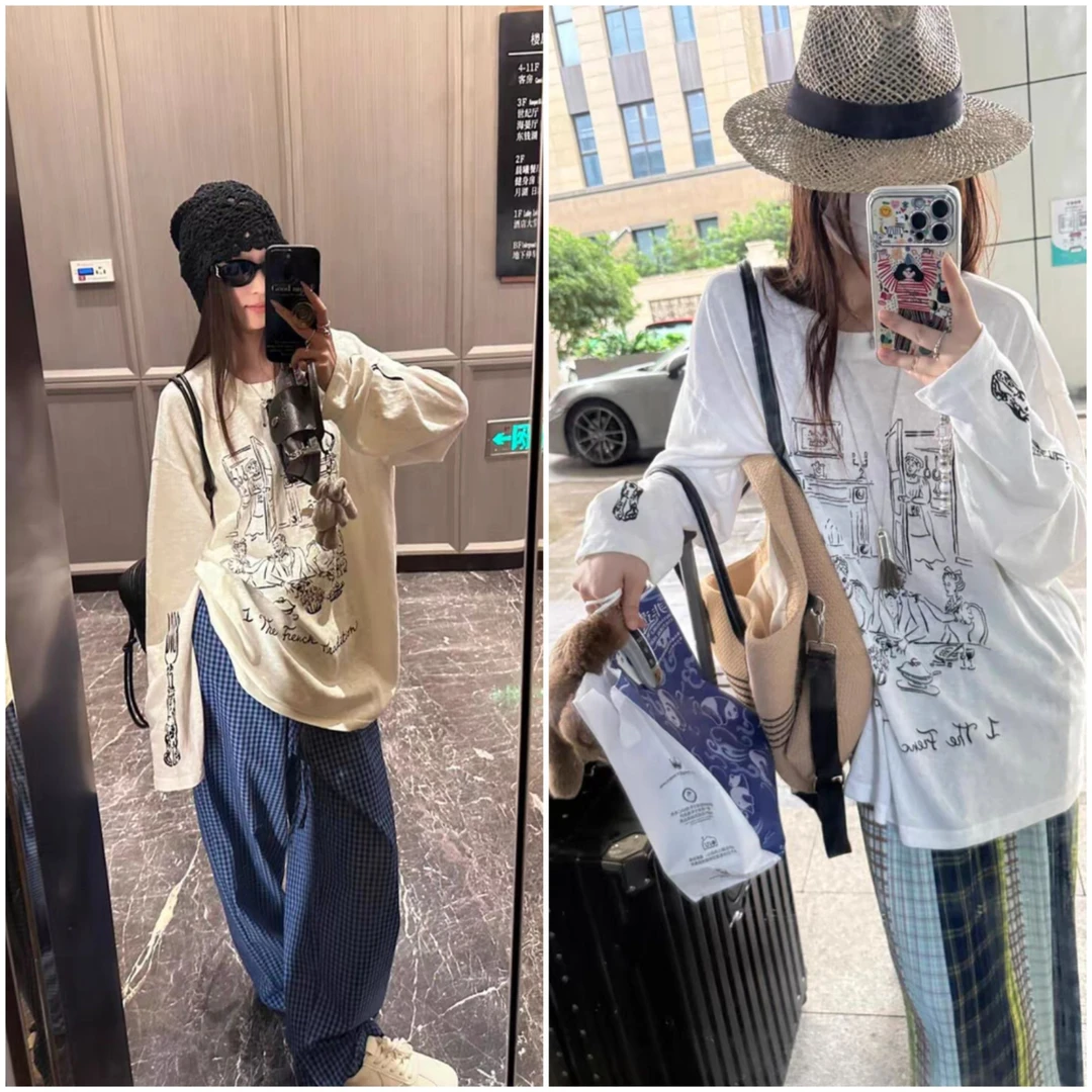 夏季新款莱赛尔天丝雪花棉空调罩衣长袖圆领休闲防晒衣T恤8669