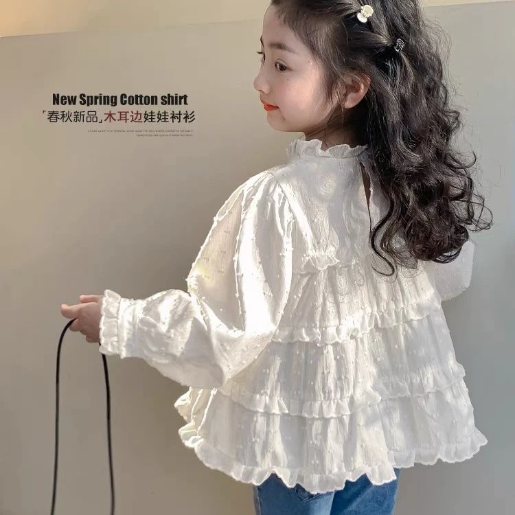 女童衬衫春秋2025新款韩版儿童秋季洋气女宝宝长袖秋装上衣娃娃衫