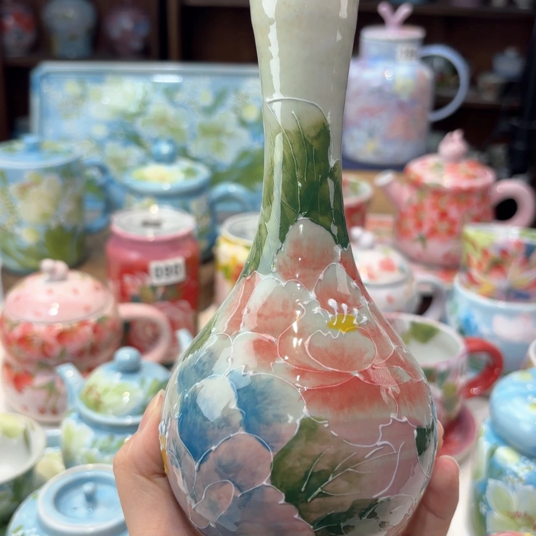 景德镇手绘高温釉下彩陶瓷茶具