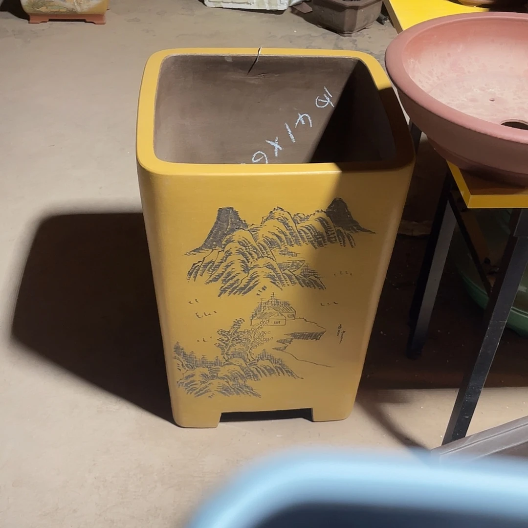 紫砂花盆大高四方盆一个