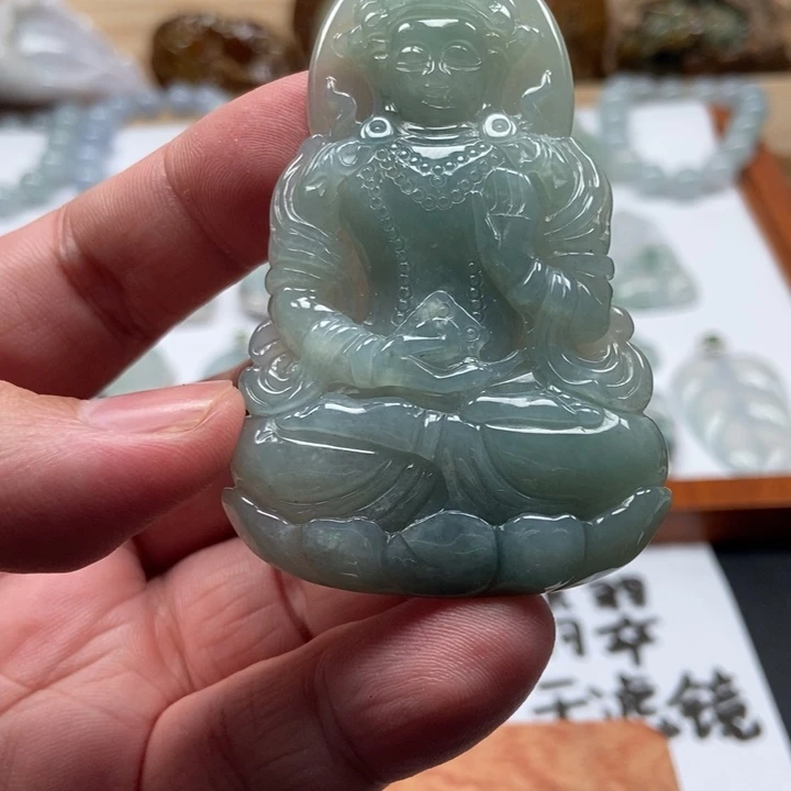 翡翠未镶嵌颈饰观音 天然缅甸A货翡翠