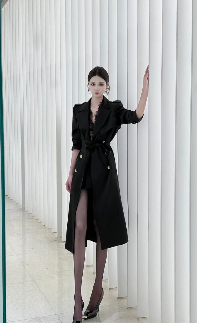 【格调派对】LILI设计师外套时尚风轻奢长袖风衣外套XT24423