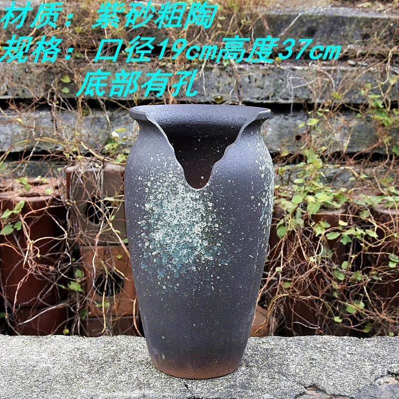 特价包邮悬崖桩花盆多肉植物陶瓷紫乐多肉盆大号大口径缺口盆清仓