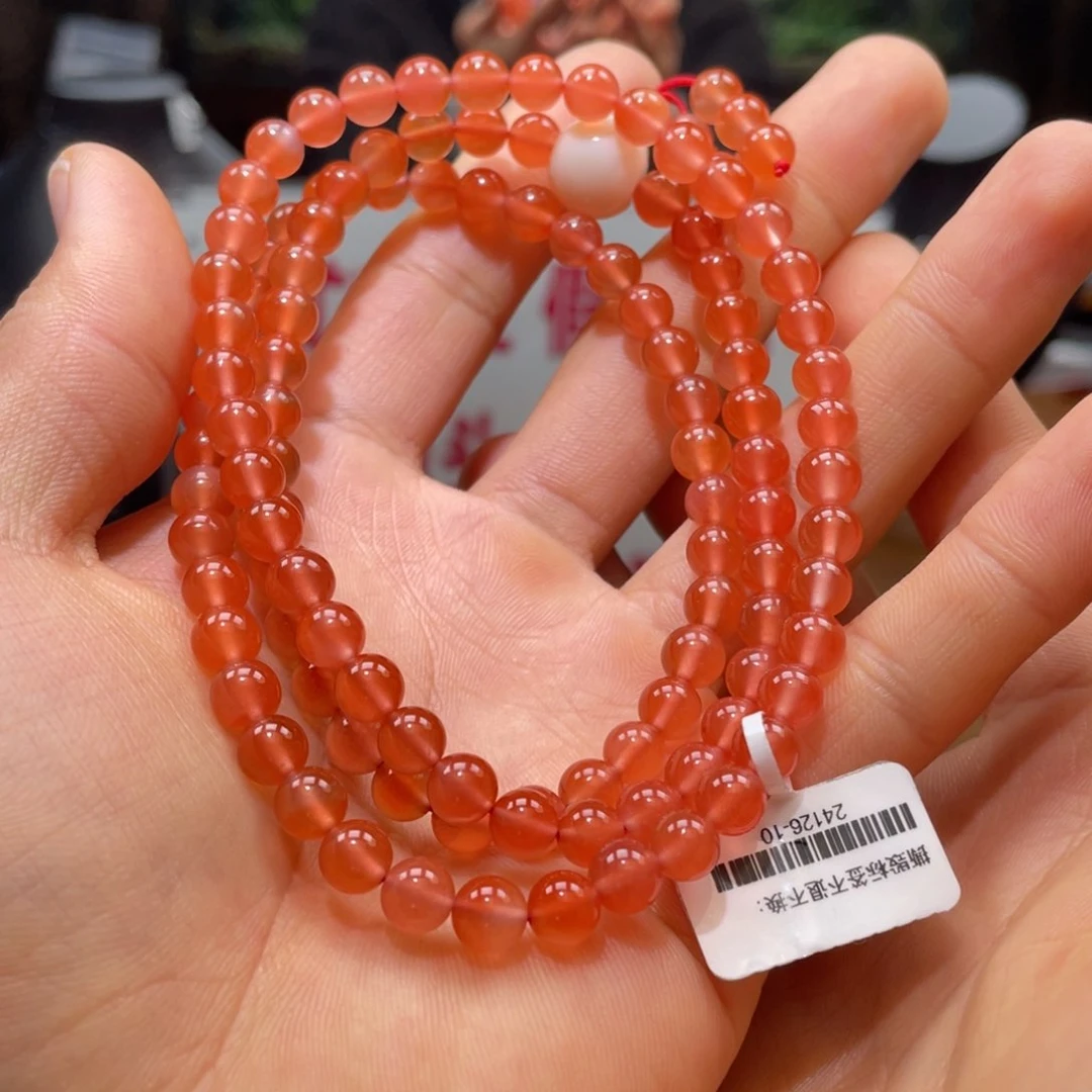 南红玛瑙冰红多圈6mm未镶嵌