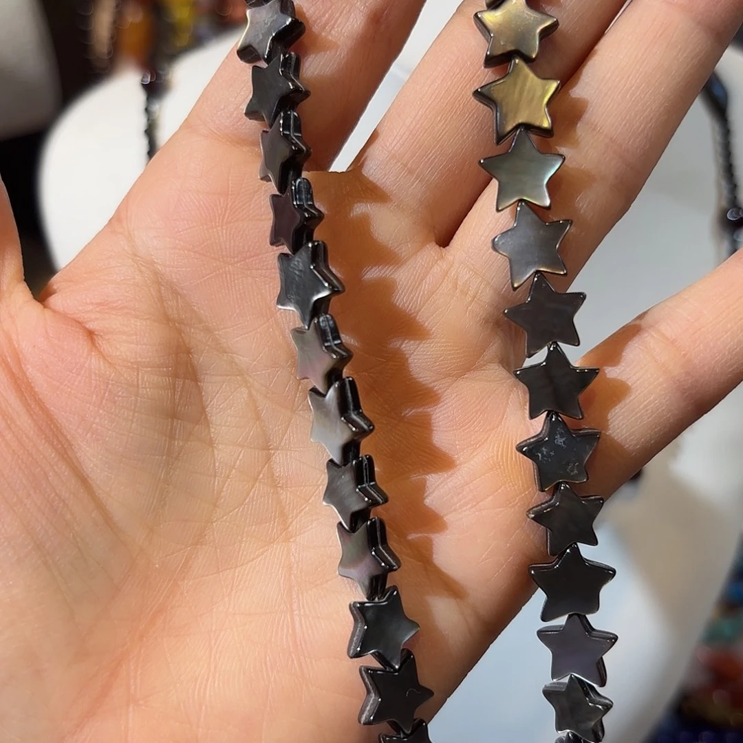 玛瑙/玉髓未镶嵌珠宝半成品黑蝶贝卡11一条