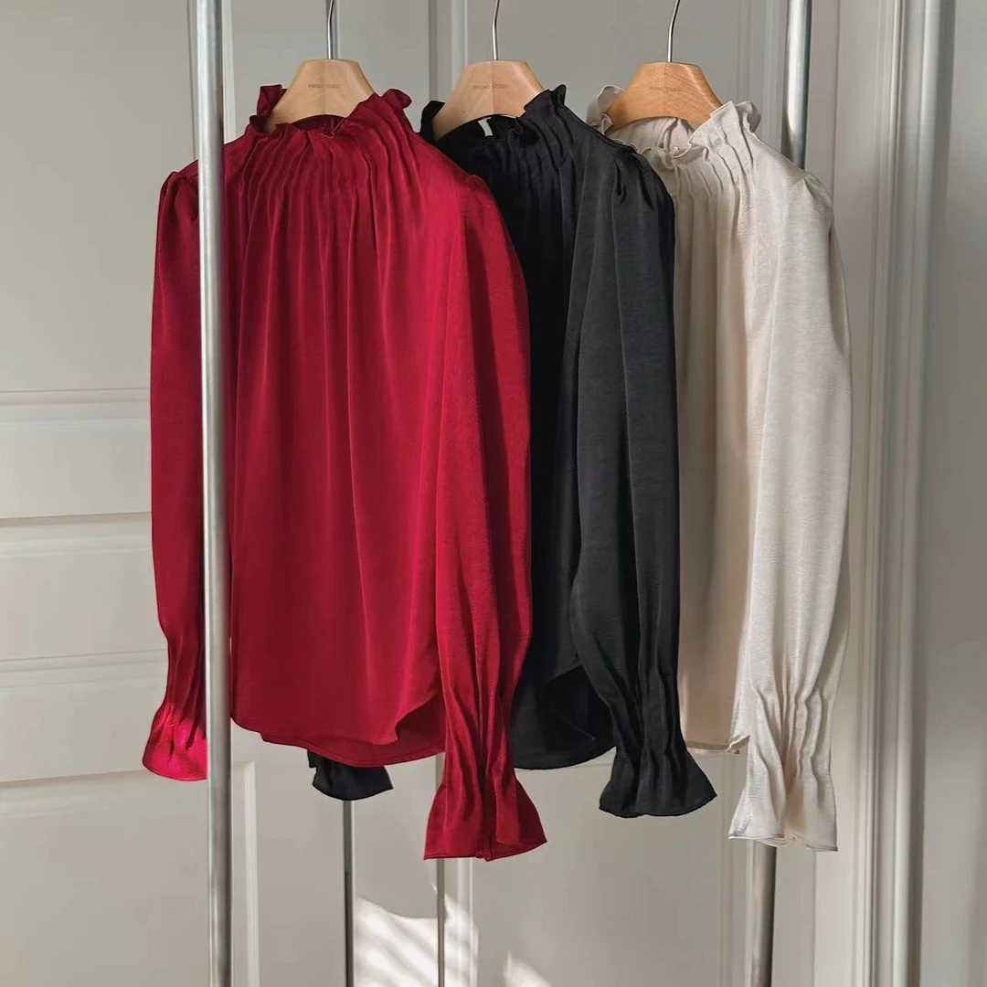 【年终宠粉大促】【PINZIKO】晚宴~百搭立领内搭衬衫TJA662