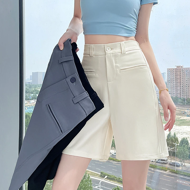 高品质a字短裤女2025夏季新款外穿设计感休闲西装小个子五分裤