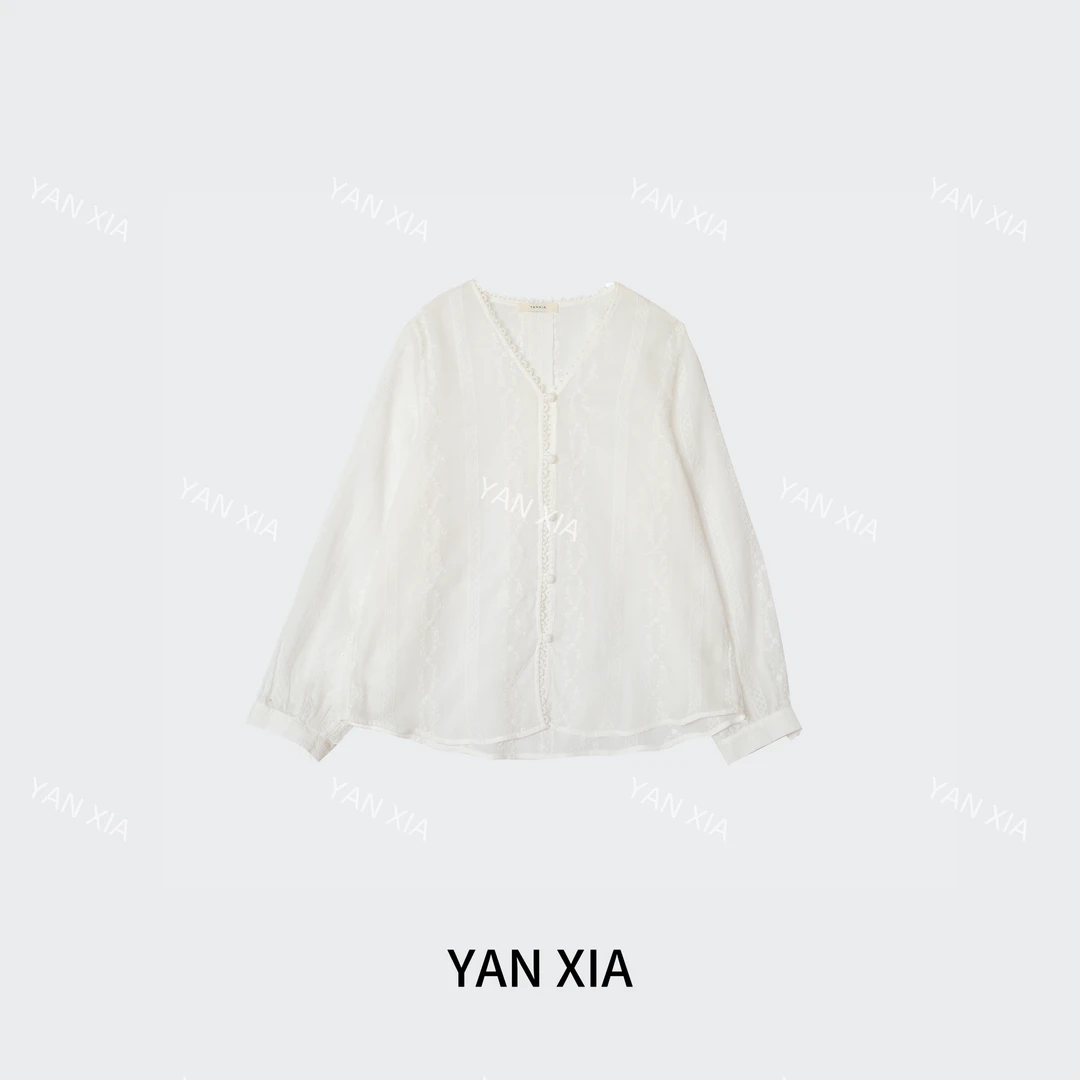 "一眼万年" 100苎麻衫 重工刺绣 春夏女士刺绣衬衫 巨好看 W-257