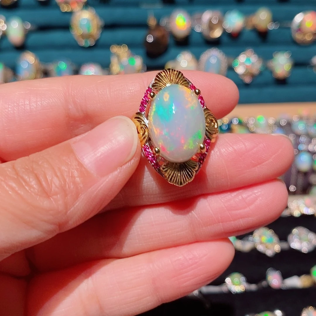 欧泊银S925镶嵌戒指