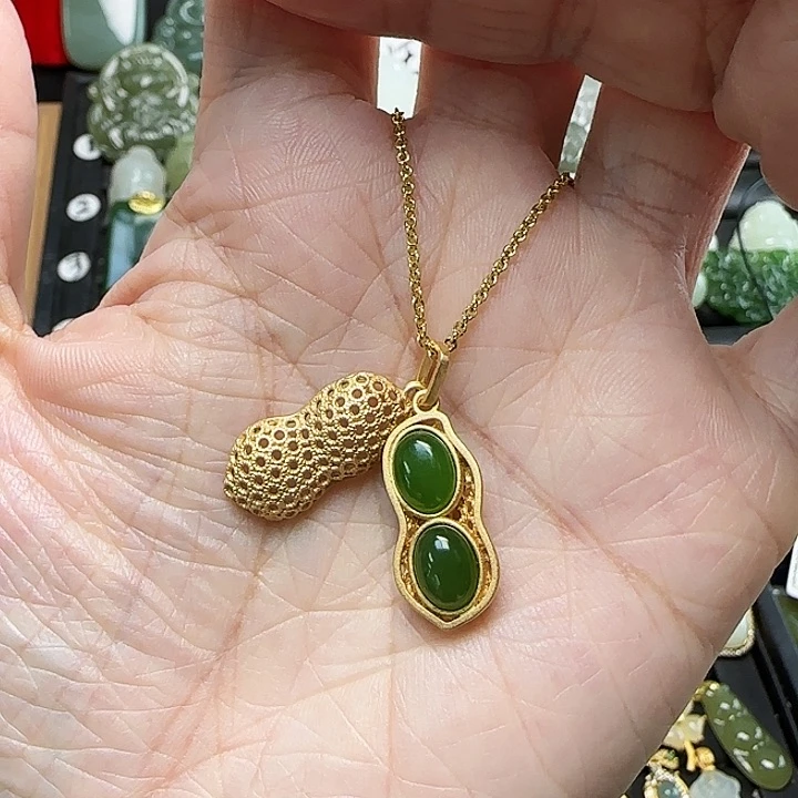 颈饰银S925镶嵌和田玉