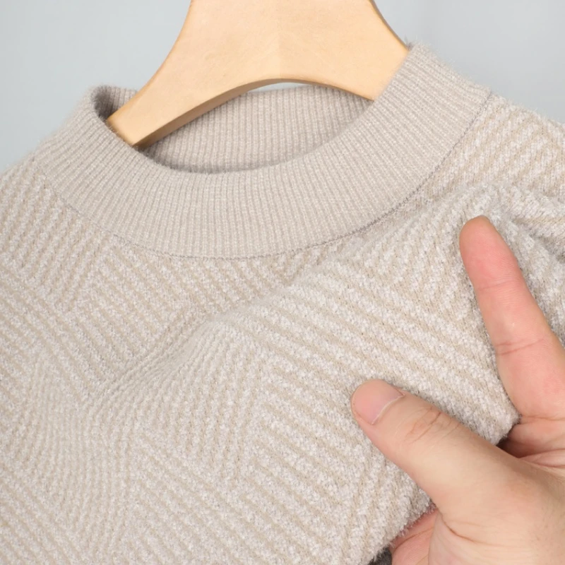 CATIA SELI秋冬季一体绒半高领毛衣男士保暖内搭雪尼尔针织线衣