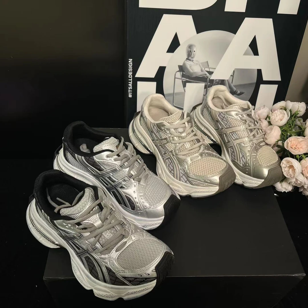 【银河计划】厚底网面老爹鞋女2025春季新款软底休闲运动鞋6-187