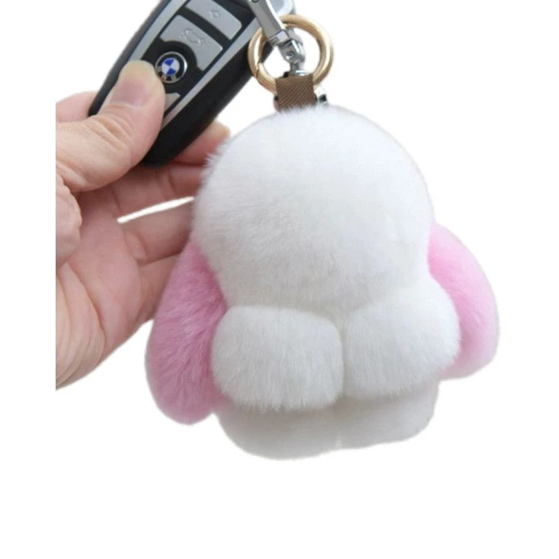 可爱郁金香毛绒小兔子钥匙扣书包挂饰礼物