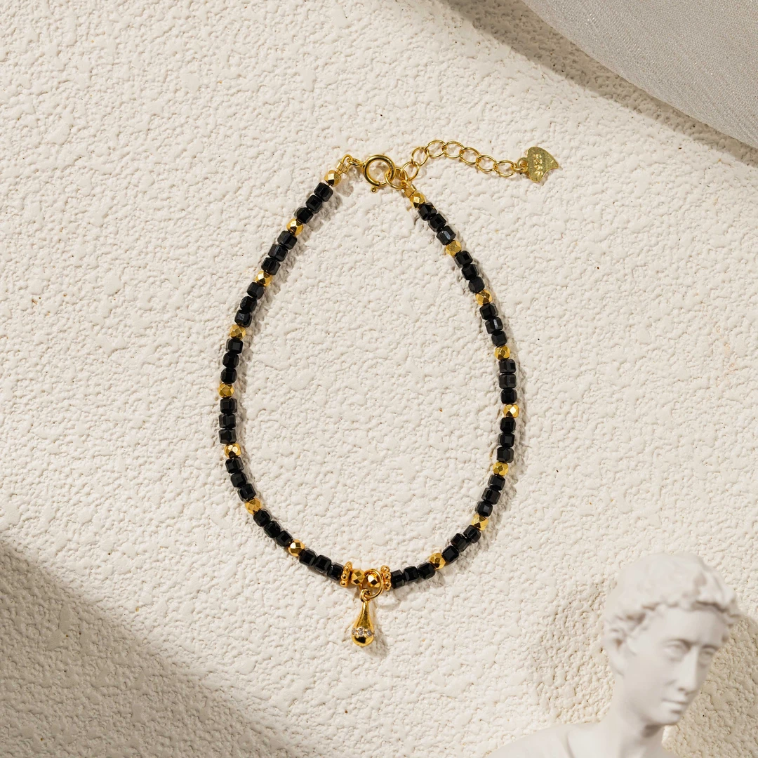 【安全感】黑尖晶石手链（天然珠宝多样性发其一）