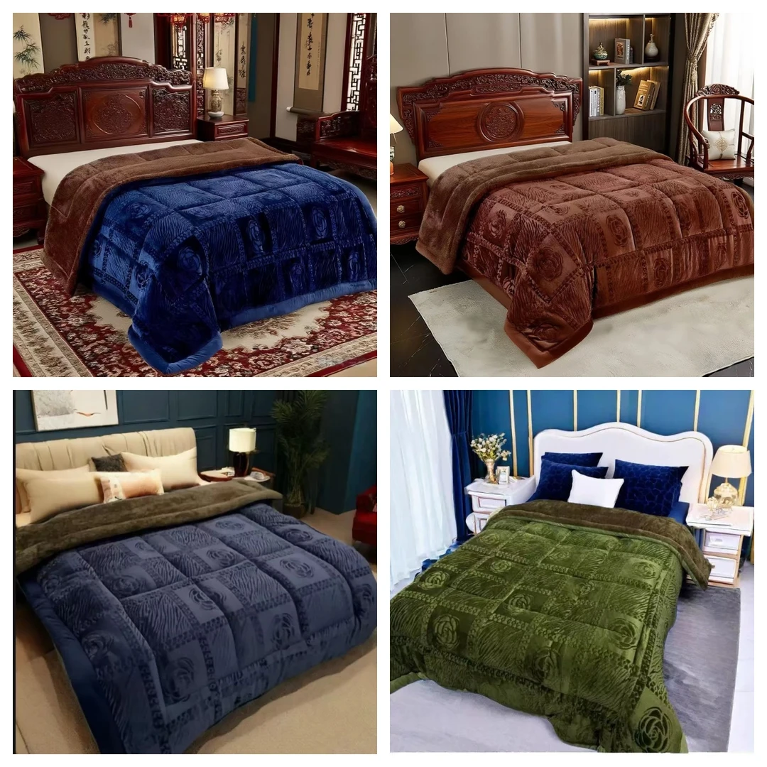 【西藏发邮政】2米宽厚玫瑰花被子8斤北极绒大豆棉棉被双面款毛绒