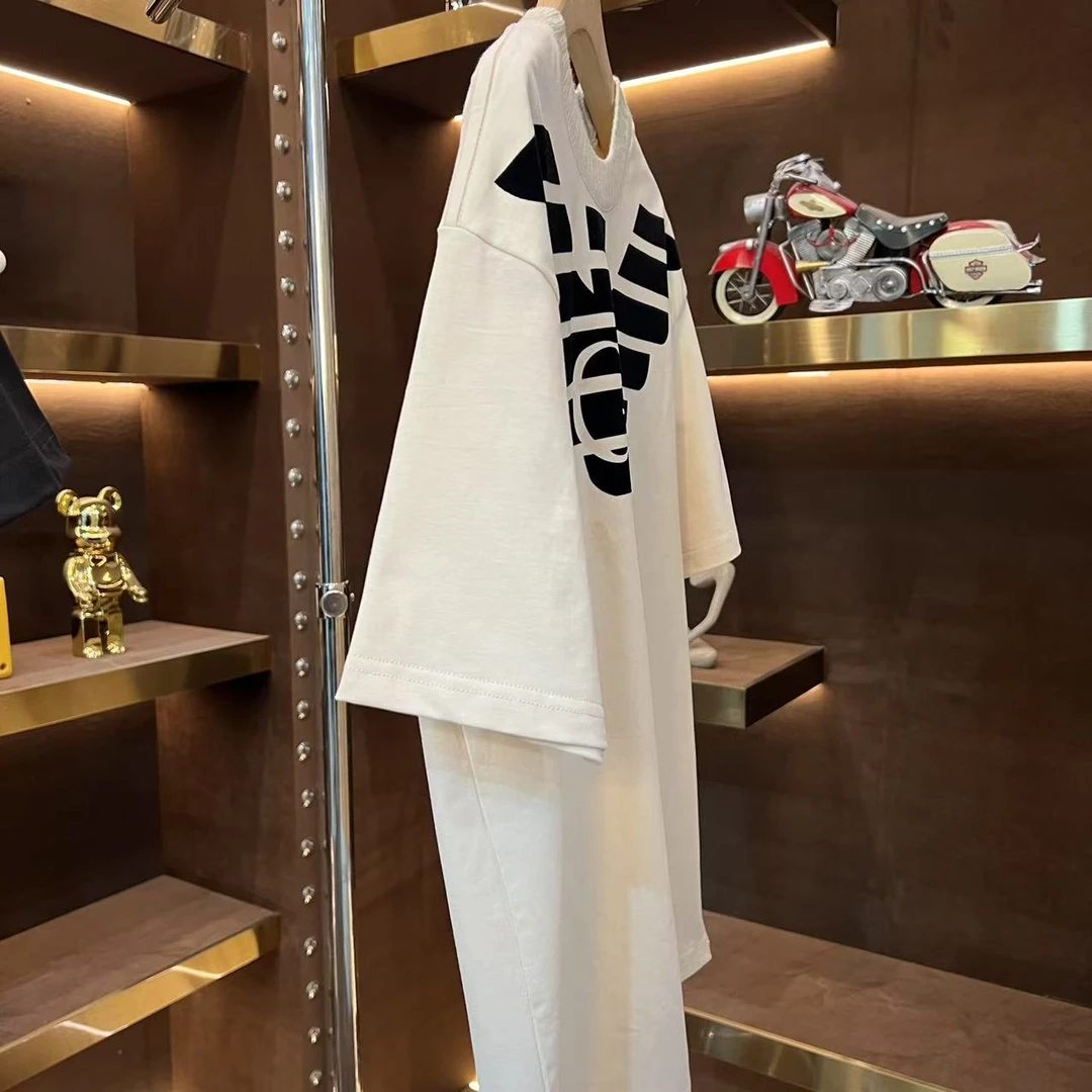 新款夏季大鸟植绒简约纯棉夏季圆领情侣T恤潮流时尚短袖T恤H8018