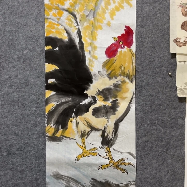 竖款大鱼书画艺术作品