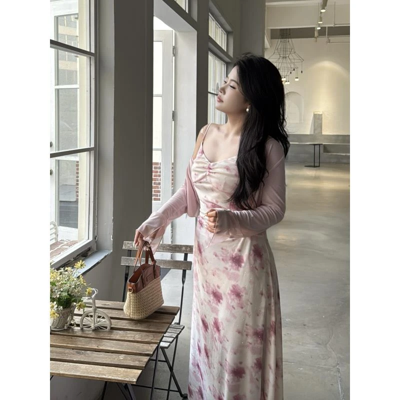 现货【赫饰】 大码胖mm夏季性感气质显瘦开衫+连衣裙02232D+02231D