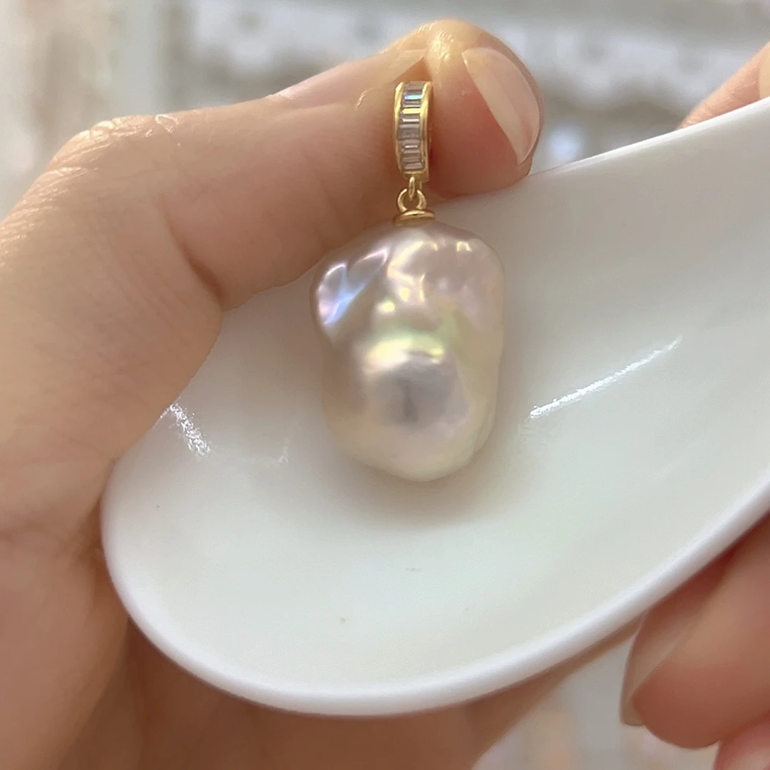 银S925镶嵌颈饰淡水珍珠