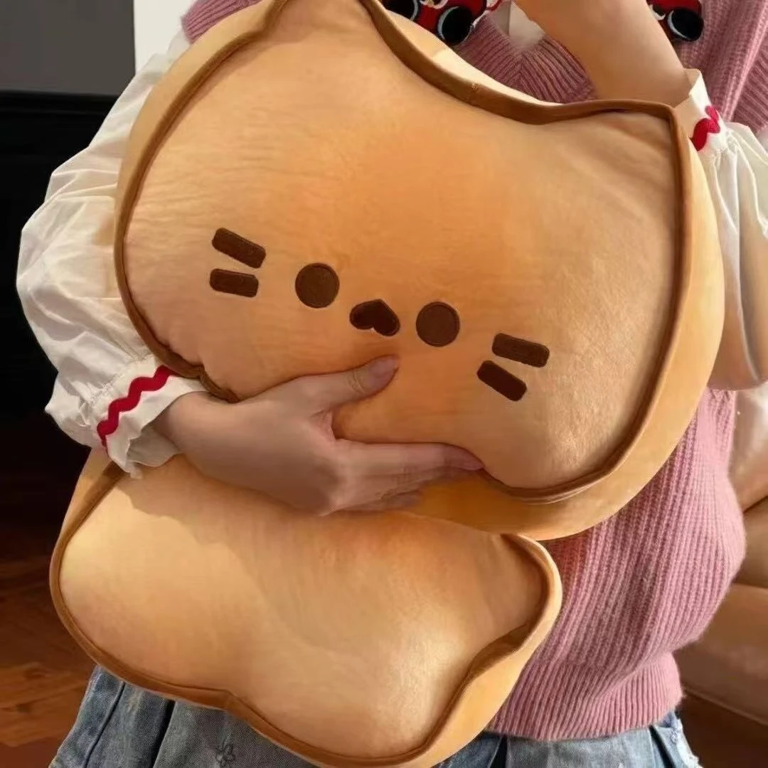 可爱黄油饼干猫咪玩偶客厅沙发抱枕床上睡觉靠枕办公室靠垫腰靠背