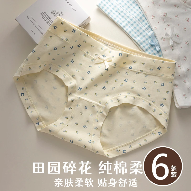 雅内6条内裤抗菌女款2025新款温柔舒适女全棉a类加长裆少女三角裤