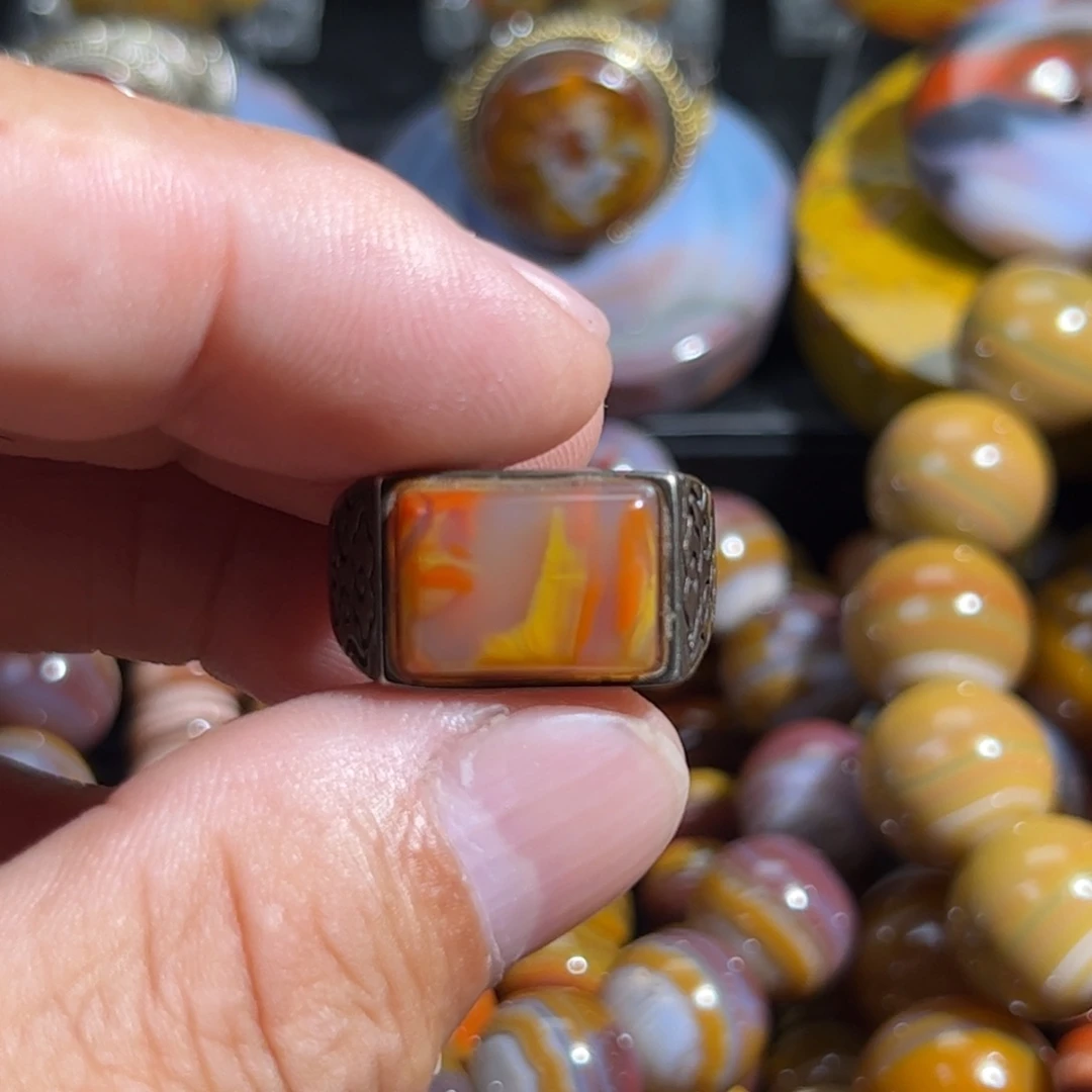 古***月玛瑙/玉髓合金颈饰