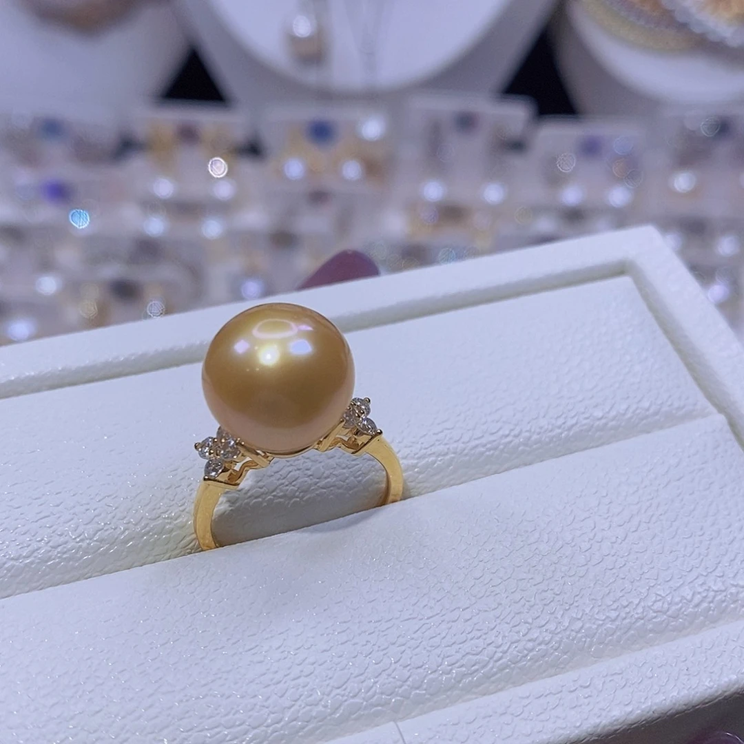 戒指银S925镶嵌淡水珍珠南****莺