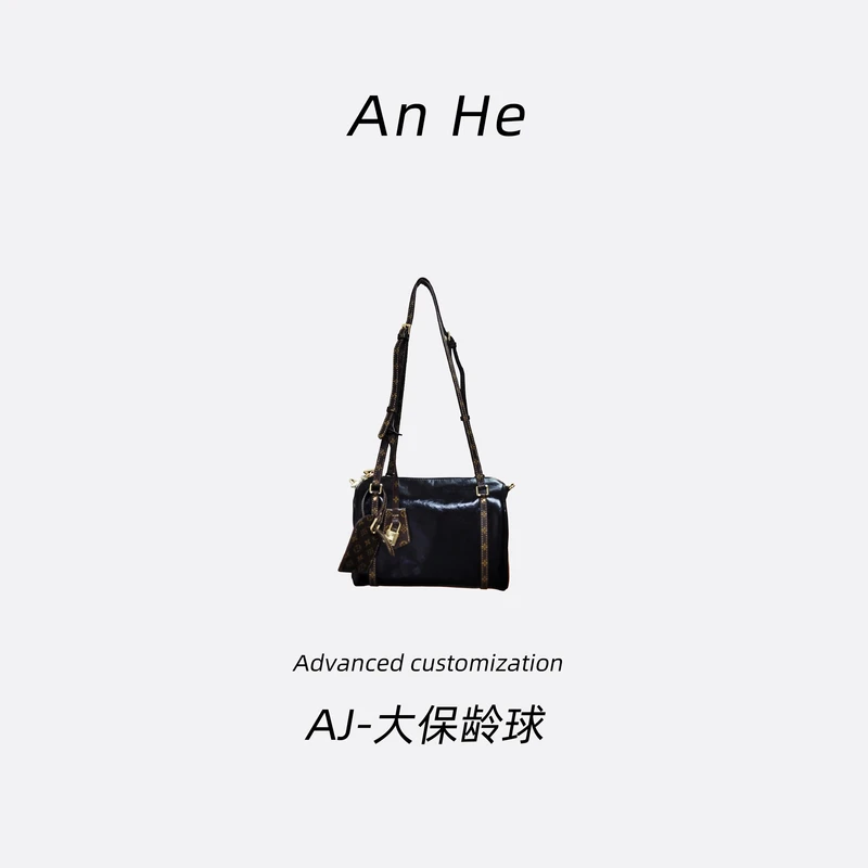 【羊羊女包】3001黑色大保龄球花花经典斜挎包手提包