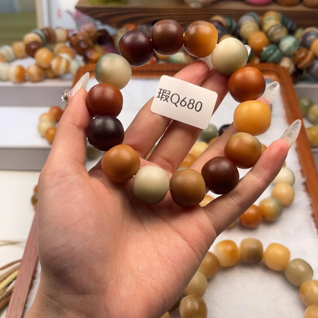 菩提根/象牙果手串只****?17mm瑕桶珠一串q680