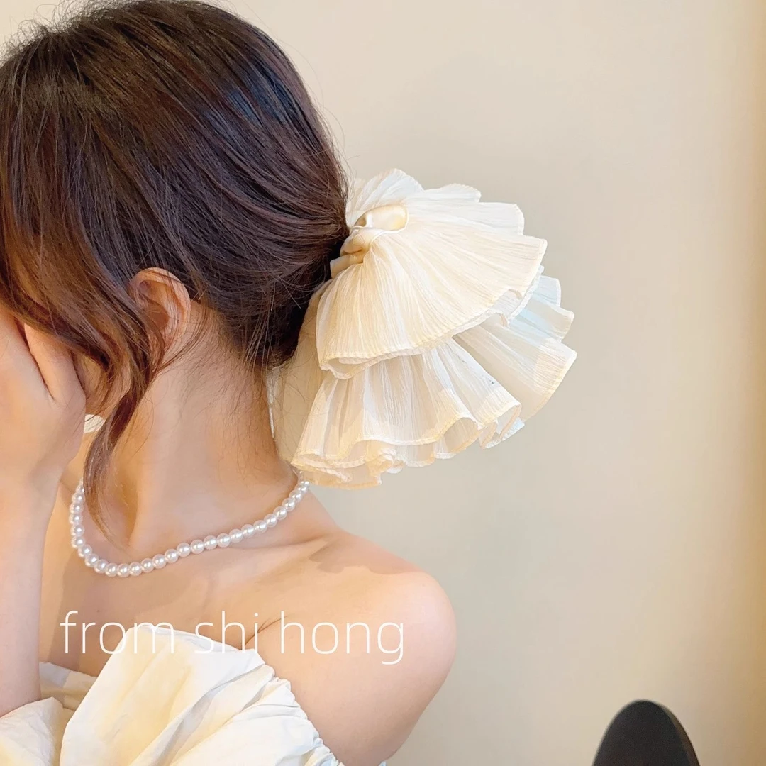 明星同款大肠发圈韩系高级感褶皱发圈女2025新款高端超大发绳发饰