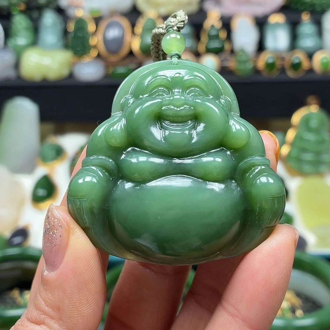 和田玉未镶嵌颈饰大佛漏