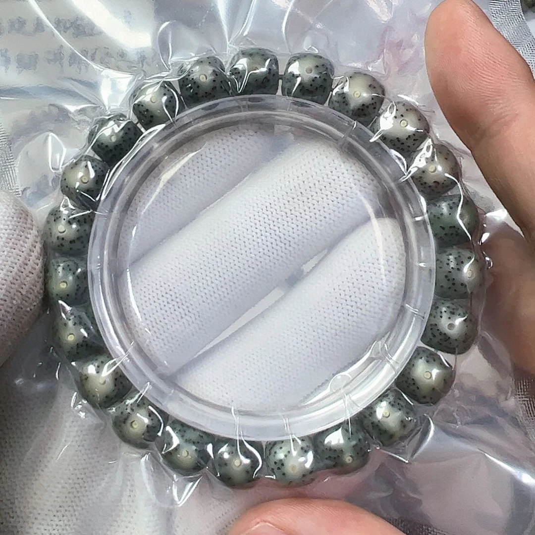 星月菩提手串10绿冰月留白a18