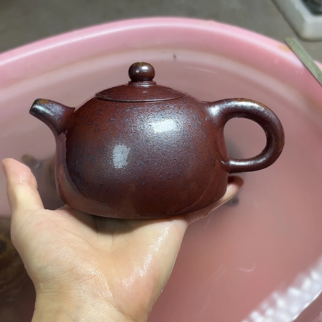 茶壶紫砂柴烧紫砂壶半月